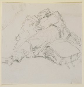 Um homem dormindo em uma pilha de bagagem de James Abbott McNeill Whistler