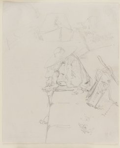 Um homem sentado na beira de uma parede de James Abbott McNeill Whistler