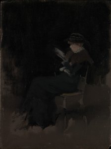 Composição em preto: rapariga a ler de James McNeill Whistler