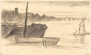 Chelsea Bridge e Igreja de James Abbott McNeill Whistler