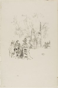 Conversa sob a Estátua, Jardins de Luxemburgo de James Abbott McNeill Whistler