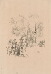 Conversa sob a Estátua, Jardins de Luxemburgo de James Abbott McNeill Whistler