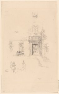 Courtyard, Chelsea Hospital de James Abbott McNeill Whistler