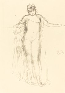 Modelo drapeado, em pé de James Abbott McNeill Whistler
