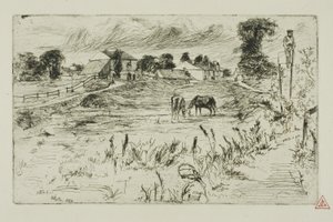 Paisagem com cavalos de James Abbott McNeill Whistler