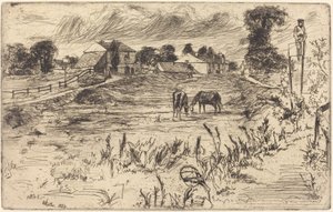 paisagem com o cavalo de James Abbott McNeill Whistler