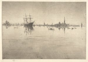 Nocturno, do Primeiro Conjunto de Veneza (Veneza, Uma Série de Doze Gravuras) de James Abbott McNeill Whistler