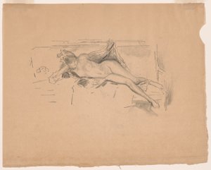 Modelo nu, reclinado de James Abbott McNeill Whistler