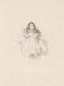 Estudo de retratos: Sra. Philip, No. 3 (reto) Estudo de Retrato: Geneviève Mallarmé (verso) de James Abbott McNeill Whistler