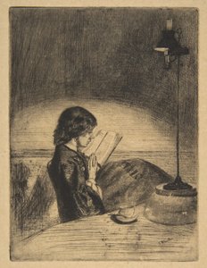 Leitura à luz de lamparina de James McNeill Whistler