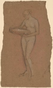Nu feminino em pé segurando uma tigela [reto] de James Abbott McNeill Whistler