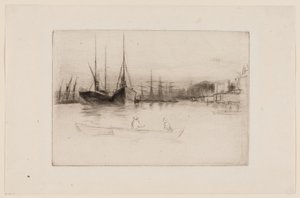 Barcos a vapor fora da Torre de James Abbott McNeill Whistler