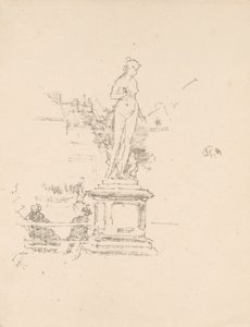 A Estátua, Jardim do Luxemburgo de James McNeill Whistler