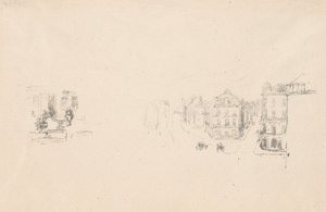 Dois Esboços de Julgamento: A. Grand Rue, Dieppe; B. Um Interior de James Abbott McNeill Whistler