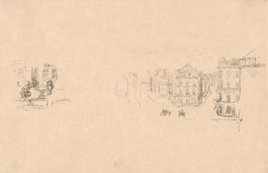 Dois esboços de ensaio: A. Grande Rue, Dieppe; B. Um Interior de James McNeill Whistler