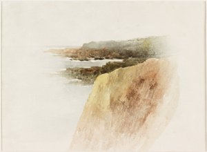Seascape: promontório e falésias (aquarela e lápis sobre papel)