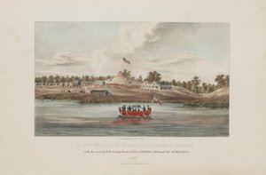 Uma vista do terreno do Tratado de Butte Des Morts; com a chegada dos comissários Gov. Lewis Cass e Col. McKenny, do The Aboriginal Portfolio de James Otto Lewis