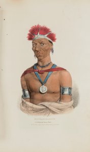 MAUCK-COOMAUN; Um célebre chefe Ioway, de The Aboriginal Portfolio de James Otto Lewis