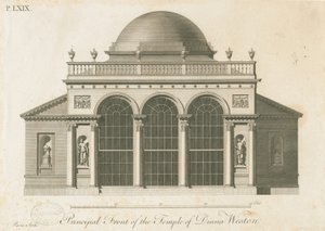 Weston-under-Lizard - O Templo de Diana: gravura, sd [c 1765-1770] (impressão)