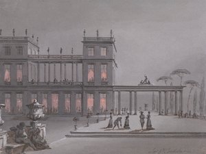 Um Fete italiano: Números em Terraço de um Palazzo