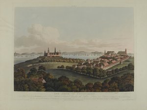 Dinamarca 1807: O cerco de Copenhague, gravado por Robert Pollard (1792-1867) e Joseph Constantine Stadler (1780-1812), publicado em 1807 (colorido aquatint)