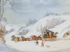 Um correio na neve profunda, gravado por George Hunt