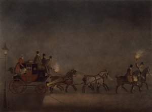 Treinador de correio em um nevoeiro de James Pollard