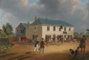 Fora do Pike and Anchor Inn em Ponders End, Middlesex de James Pollard
