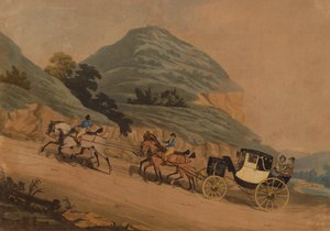 O deputado eleito a caminho da Câmara dos Comuns (gravura colorida) de James Pollard