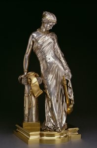 Figura de Sappho Standing, 1848 (prateado e bronze dourado)