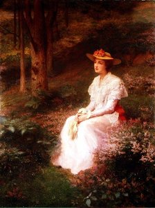 Senhora Elegante Sentada na Floresta de James R. Lee
