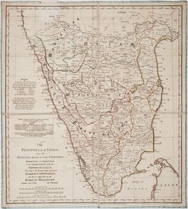 A Península da Índia desde o rio Kistnah até ao Cabo Comorin de James Rennell