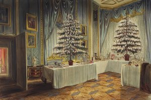 Árvores da Duquesa de Kent Christmas no Castelo de Windsor. 1850
