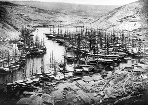 Porto de Balaclava durante a Guerra da Crimeia, c.1855