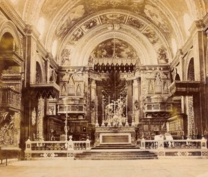 Interior da Co-Catedral de São João em Valetta, Malta, 1850