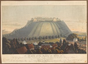Uma vista da fortaleza de Bitche. Um depósito de punição para prisioneiros de guerra britânicos, 1799