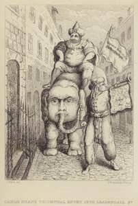 A Entrada Triunfal de Carlo Khan na Leadenhall Street: sátira sobre o político Whig Charles James Fox e as suas ambições em relação à Índia
