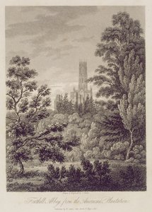Fonthill Abbey da American Plantation, publicado por W. Clarke, New Bond Street, 1812