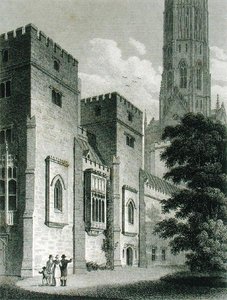 Vista Sudeste da Abadia de Fonthill, publicada em 1812 (gravura)