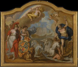 Alegoria do poder da Grã-Bretanha por mar, projeto de um painel decorativo para o coche cerimonial de Jorge I de James Thornhill