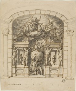 Design para Cenário de Palco (Hampton Court) com Figuras Mitológicas de James Thornhill