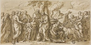 Lupercalia (reto) e Sketches of Figures (verso) de James Thornhill