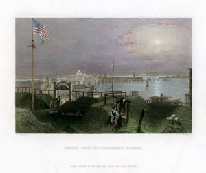 Boston, vista das Dorchester Heights, EUA, 1838.