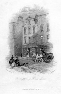 O local de nascimento de Thomas Moore, Dublin, século c19th.