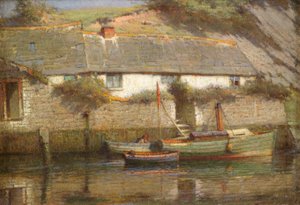 A Riverside Cottage (óleo sobre tela)
