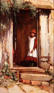 Na porta do chalé