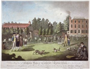Vista traseira da Salvadore House Academy, Tooting, Wandsworth, Londres, 1787