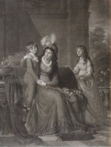 Retrato de Ekaterina Sergeevna Samoylova, née Trubetskaya 1763-1830 com crianças, 1797