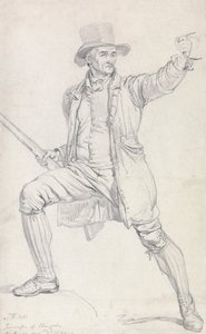 Um estudo para a personagem central da pintura de Ward "O ladrão de veados" de James Ward