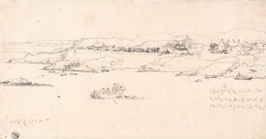 Aldeia costeira com barcos de pesca de James Ward